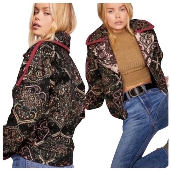Free People Jackets & Blazers - Free People Tapestry Corduroy Jacket with paisley design XS